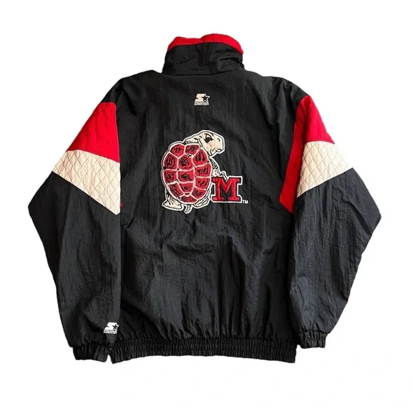 ヴィンテージ STARTER Maryland Terrapins Jacket Vintage 80s Starter NCAA University Of Maryland Terrapins